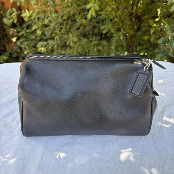 Vintage COACH #5406 Black Leather Toiletry Bag Dopp Kit for Travel - Picture 1 of 9